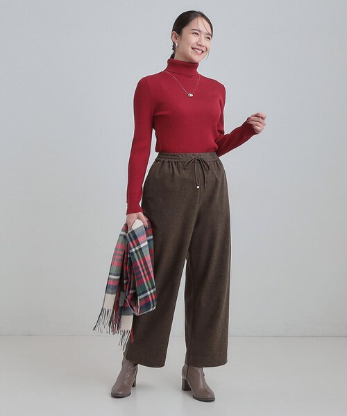 DRESKIP（ドレスキップ）の「【洗濯機可/S-LL/あったか】ラフ過ぎない 大人のイージーワイドパンツ（その他パンツ・レディース・ブラック/グレー/ダークブラウン・01/02/03/04）」の13枚目の写真