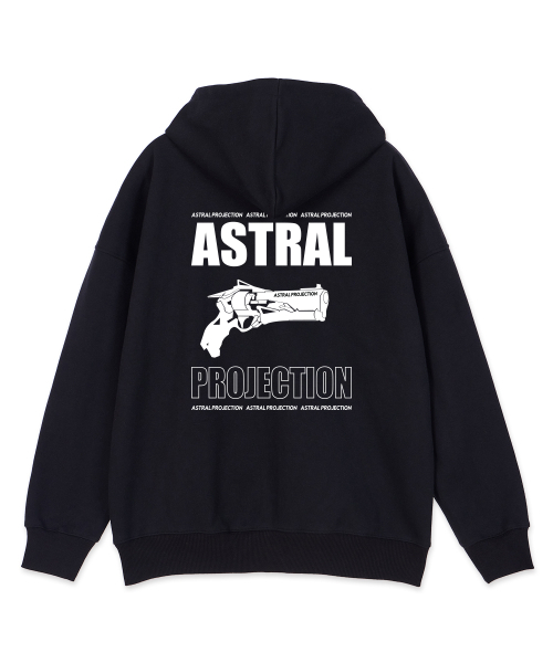 ASTRAL PROJECTION（アストラルプロジェクション）の「アストラルガン オーバーサイズ ワイドショルダー フードジップアップ_ブラック（パーカー・メンズ・その他・SMALL/MEDIUM/LARGE/X-LARGE）」の4枚目の写真