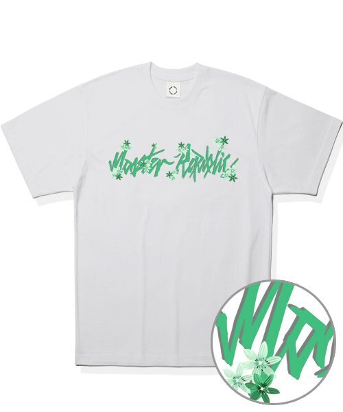 MONSTER REPUBLIC（モンスターリパブリック）の「ムーブメント ベーシック フラワー グリーン Tシャツ ホワイト（Tシャツ/カットソー・レディース・その他・LARGE/MEDIUM/SMALL/X-LARGE）」の2枚目の写真