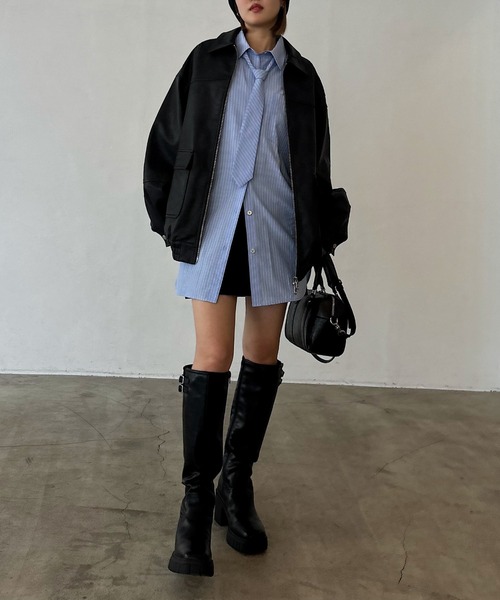 PAGEBOY(ページボーイ)の「ネクタイツキ2WAYシャツ/ボウタイ(シャツ/ブラウス・レディース・チェック/ストライプ・FREE)」の3枚目の写真