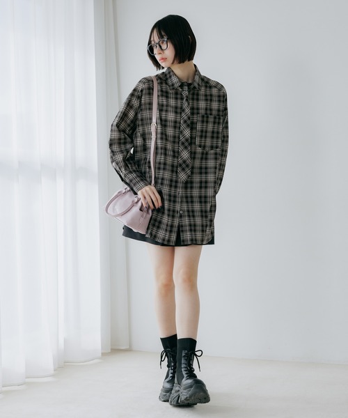 PAGEBOY(ページボーイ)の「ネクタイツキ2WAYシャツ/ボウタイ(シャツ/ブラウス・レディース・チェック/ストライプ・FREE)」の12枚目の写真