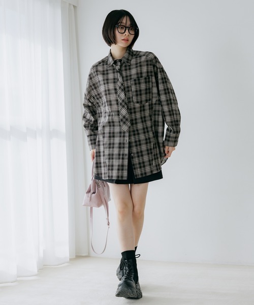 PAGEBOY(ページボーイ)の「ネクタイツキ2WAYシャツ/ボウタイ(シャツ/ブラウス・レディース・チェック/ストライプ・FREE)」の15枚目の写真