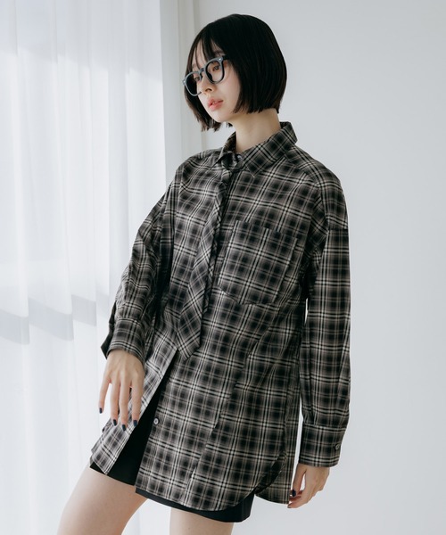 PAGEBOY(ページボーイ)の「ネクタイツキ2WAYシャツ/ボウタイ(シャツ/ブラウス・レディース・チェック/ストライプ・FREE)」の17枚目の写真