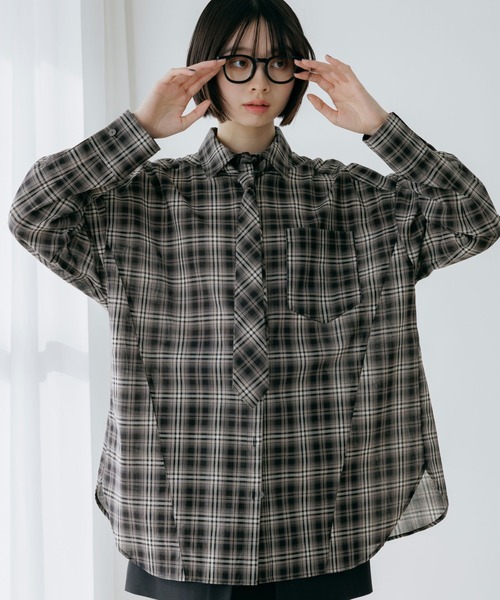 シャツ/ブラウス(長袖/七分) PRINTED BOWTIE SHIRT BELPER RUIRUE BOUTIQUE（ルイルエブティック） ブラウス シャツ レディース