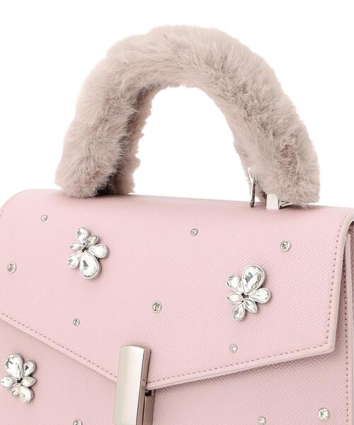 JILL by JILL STUART(ジルバイジルスチュアート)の「◇ランダムビジューファーハンドルバッグ(ハンドバッグ・レディース・レッド/ピンク/ホワイト/グレー・FREE)」の19枚目の写真