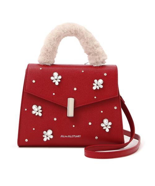 JILL by JILL STUART(ジルバイジルスチュアート)の「◇ランダムビジューファーハンドルバッグ(ハンドバッグ・レディース・レッド/ピンク/ホワイト/グレー・FREE)」の8枚目の写真