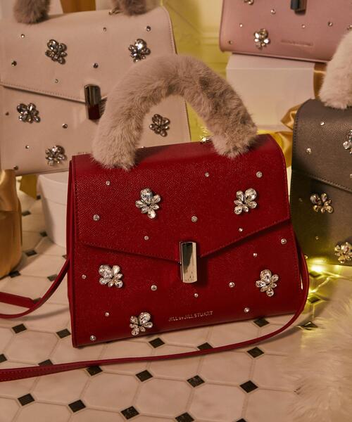 JILL by JILL STUART(ジルバイジルスチュアート)の「◇ランダムビジューファーハンドルバッグ(ハンドバッグ・レディース・レッド/ピンク/ホワイト/グレー・FREE)」の7枚目の写真