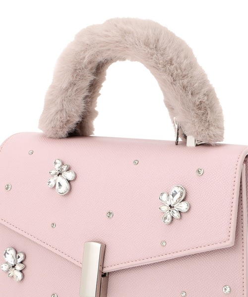 ◇ランダムビジューファーハンドルバッグ（ショルダーバッグ）｜JILL