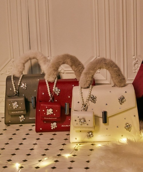 ◇ランダムビジューファーハンドルバッグ（ハンドバッグ）｜JILL by