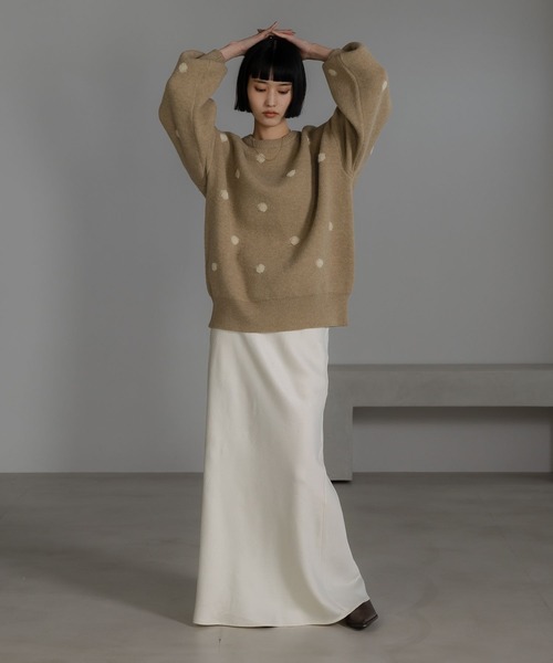 LOWRYS FARM（ローリーズファーム）の「ドットジャガードニットプルオーバー 625139（ニット/セーター・レディース・ブラック/ゴールド/グレー・FREE）」の19枚目の写真