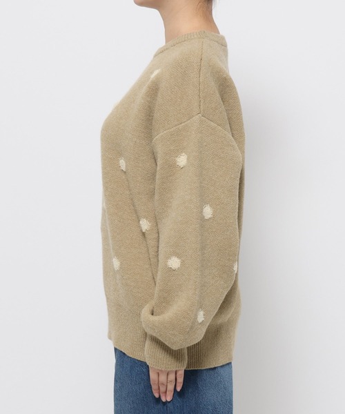 LOWRYS FARM（ローリーズファーム）の「ドットジャガードニットプルオーバー 625139（ニット/セーター・レディース・ブラック/ゴールド/グレー・FREE）」の12枚目の写真