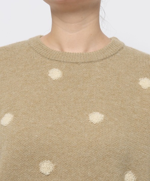 LOWRYS FARM（ローリーズファーム）の「ドットジャガードニットプルオーバー 625139（ニット/セーター・レディース・ブラック/ゴールド/グレー・FREE）」の10枚目の写真