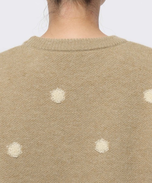 LOWRYS FARM（ローリーズファーム）の「ドットジャガードニットプルオーバー 625139（ニット/セーター・レディース・ブラック/ゴールド/グレー・FREE）」の7枚目の写真