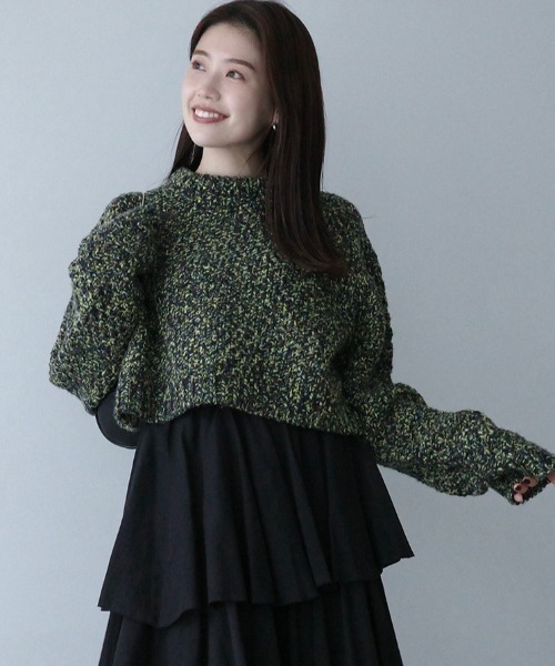 ミックスヤーンニットトップス（ニット/セーター）｜anuans（ア