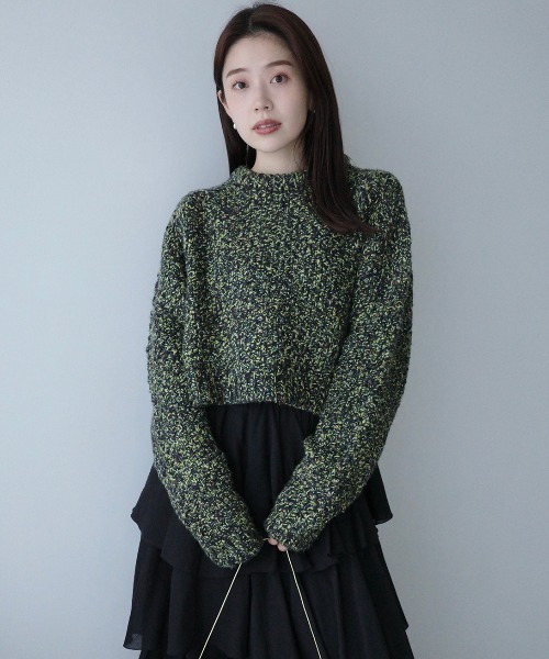 ミックスヤーンニットトップス（ニット/セーター）｜anuans（ア