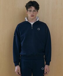 RC round logo combi half zipup mtm (navy)