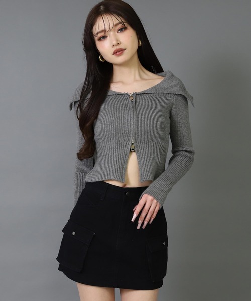 ANAP(アナップ)の「ウォッシュ加工 カーゴ ポケット インパン付 スカート(スカート・レディース・ブラック/グレー・M/S)」の10枚目の写真