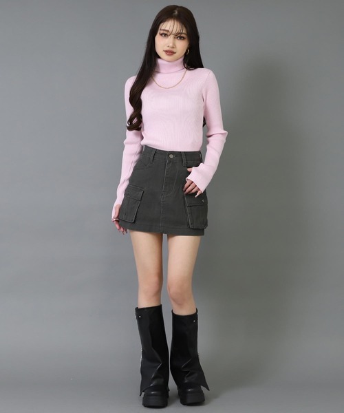 ANAP(アナップ)の「ウォッシュ加工 カーゴ ポケット インパン付 スカート(スカート・レディース・ブラック/グレー・M/S)」の21枚目の写真