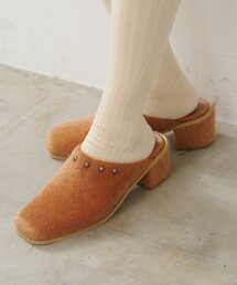 Kastane | ハラコラウンドスタッズミュール(サンダル)