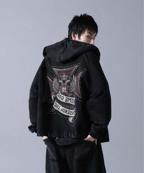 DankeSchon/ダンケシェーン/490 CHEMICAL ZIP HOODIE IRONCROSS