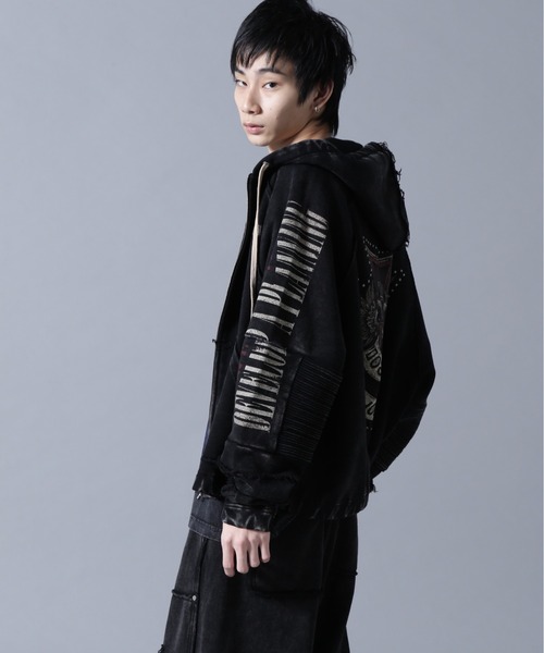 DANKE SCHON（ダンケシェーン）の「DankeSchon/ダンケシェーン/490 CHEMICAL ZIP HOODIE IRONCROSS（パーカー・メンズ・ブラック・M/L）」の5枚目の写真