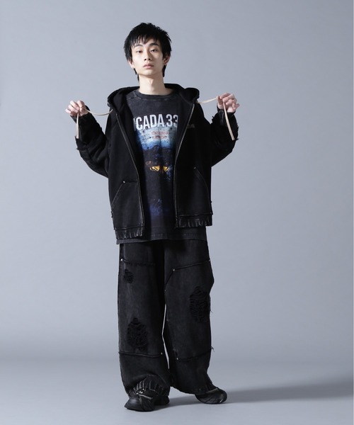 DANKE SCHON（ダンケシェーン）の「DankeSchon/ダンケシェーン/490 CHEMICAL ZIP HOODIE IRONCROSS（パーカー・メンズ・ブラック・M/L）」の13枚目の写真