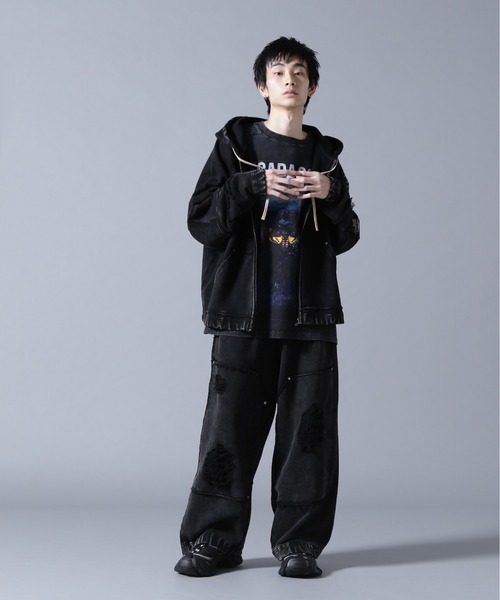 DANKE SCHON（ダンケシェーン）の「DankeSchon/ダンケシェーン/490 CHEMICAL ZIP HOODIE IRONCROSS（パーカー・メンズ・ブラック・M/L）」の14枚目の写真