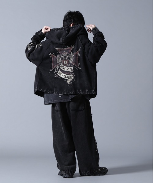 DANKE SCHON（ダンケシェーン）の「DankeSchon/ダンケシェーン/490 CHEMICAL ZIP HOODIE IRONCROSS（パーカー・メンズ・ブラック・M/L）」の18枚目の写真