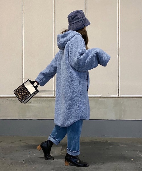 merrylatte（メリーラテ）の「ソフトボアパイピングコート【Primaras】（その他アウター・レディース・ブルー/ブラウン/ホワイト・M/L/XL）」の6枚目の写真