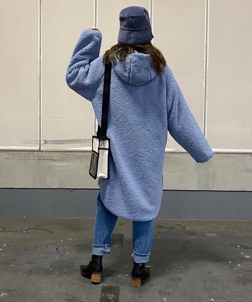 merrylatte（メリーラテ）の「ソフトボアパイピングコート【Primaras】（その他アウター・レディース・ブルー/ブラウン/ホワイト・M/L/XL）」の7枚目の写真