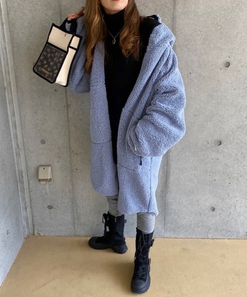 merrylatte（メリーラテ）の「ソフトボアパイピングコート【Primaras】（その他アウター・レディース・ブルー/ブラウン/ホワイト・M/L/XL）」の12枚目の写真