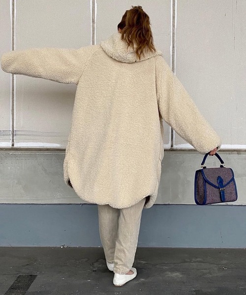 merrylatte（メリーラテ）の「ソフトボアパイピングコート【Primaras】（その他アウター・レディース・ブルー/ブラウン/ホワイト・M/L/XL）」の21枚目の写真