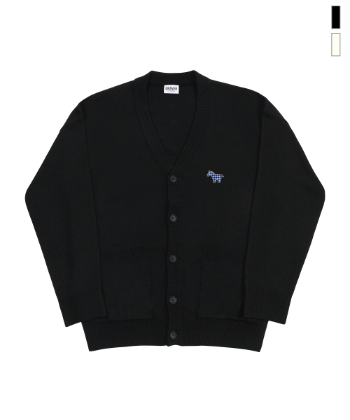 GRAVER（グレーバー）の「[ユニセックス]ペーパーポニー刺繍ニットカーディガン_2カラー（カーディガン/ボレロ・レディース・ブラック/クリーム・FREE）」の3枚目の写真
