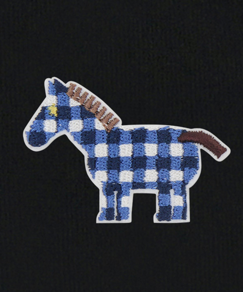 GRAVER（グレーバー）の「[ユニセックス]ペーパーポニー刺繍ニットカーディガン_2カラー（カーディガン/ボレロ・レディース・ブラック/クリーム・FREE）」の7枚目の写真