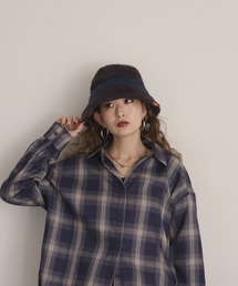Ree&Mee（リーアンドミー）の「UNIVERSAL OVERALL ボーダー シャギー バケットハット 男女兼用（ハット）」