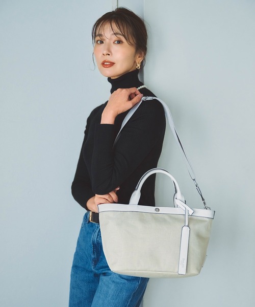 Breath TOPKAPI(ブレストプカピ)の「【Breath TOPKAPI】FLOAT フロート ナイロン ミニ トートバッグ 軽量 / 撥水(トートバッグ・レディース・ピンク/ホワイト/ブラック/ネイビー・FREE)」の2枚目の写真