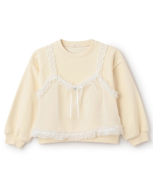 Lycee mine（リセマイン）の「【Lycee mine バレエシリーズ】キャミドッキンクスウェット（スウェット・キッズ・ベビーピンク/ライトブルー/トップグレー/クリーム/バイオレット・130cm/140cm/150cm/100cm/110cm/120cm）」の8枚目の写真