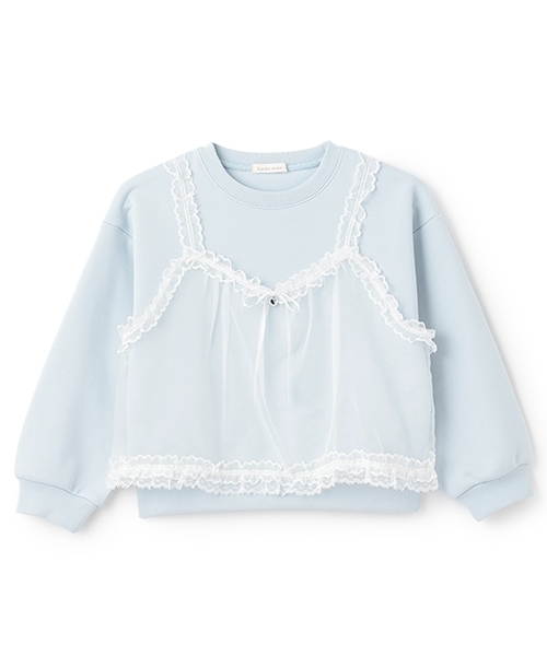 Lycee mine（リセマイン）の「【Lycee mine バレエシリーズ】キャミドッキンクスウェット（スウェット・キッズ・ベビーピンク/ライトブルー/トップグレー/クリーム/バイオレット・130cm/140cm/150cm/100cm/110cm/120cm）」の9枚目の写真