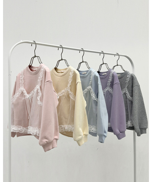 Lycee mine（リセマイン）の「【Lycee mine バレエシリーズ】キャミドッキンクスウェット（スウェット・キッズ・ベビーピンク/ライトブルー/トップグレー/クリーム/バイオレット・130cm/140cm/150cm/100cm/110cm/120cm）」の19枚目の写真