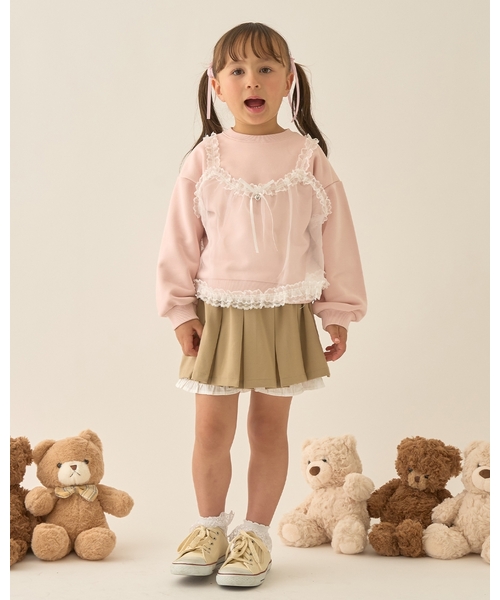 Lycee mine（リセマイン）の「【Lycee mine バレエシリーズ】キャミドッキンクスウェット（スウェット・キッズ・ベビーピンク/ライトブルー/トップグレー/クリーム/バイオレット・130cm/140cm/150cm/100cm/110cm/120cm）」の22枚目の写真