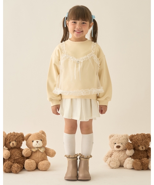 Lycee mine(リセマイン)の「【Lycee mine バレエシリーズ】キャミドッキンクスウェット【子供服】【キッズ】【女の子】(スウェット・キッズ・ベビーピンク/ライトブルー/トップグレー/クリーム/バイオレット・130cm/140cm/150cm/100cm/110cm/120cm)」の13枚目の写真