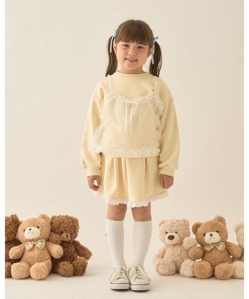 Lycee mine(リセマイン)の「【Lycee mine バレエシリーズ】キャミドッキンクスウェット【子供服】【キッズ】【女の子】(スウェット・キッズ・ベビーピンク/ライトブルー/トップグレー/クリーム/バイオレット・130cm/140cm/150cm/100cm/110cm/120cm)」の10枚目の写真