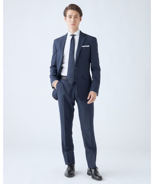 【美品 4S ストレッチ】SUIT SELECT セットアップスーツ 洗える セール】【おうちで洗えるストレッチスーツ】【すぐ着られるパンツ裾