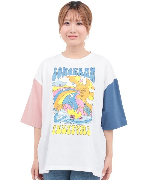 チチカカ（チチカカ）の「カラフルソンクラーンプリントＴシャツ【ユニセックス】（Tシャツ/カットソー・メンズ・カラフル/チャコールグレー・LARGE/MEDIUM）」の8枚目の写真
