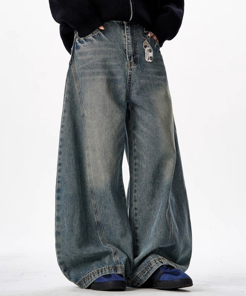 NEW GENTLEMAN（ニュージェントルマン）の「バイカルデニム ワイドバギー バルーン バレル パンツ（デニムパンツ・メンズ・ブルー・M/S/L）」の4枚目の写真