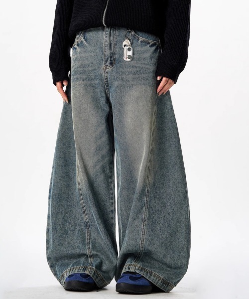 NEW GENTLEMAN（ニュージェントルマン）の「バイカルデニム ワイドバギー バルーン バレル パンツ（デニムパンツ・メンズ・ブルー・M/S/L）」の5枚目の写真