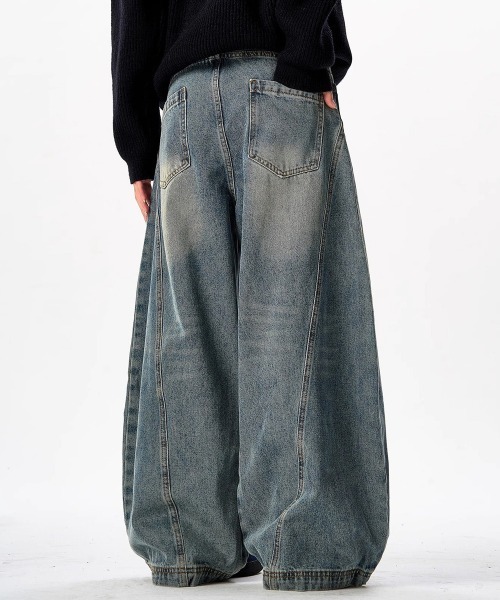NEW GENTLEMAN（ニュージェントルマン）の「バイカルデニム ワイドバギー バルーン バレル パンツ（デニムパンツ・メンズ・ブルー・M/S/L）」の6枚目の写真