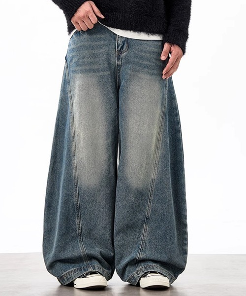 NEW GENTLEMAN（ニュージェントルマン）の「バイカルデニム ワイドバギー バルーン バレル パンツ（デニムパンツ・メンズ・ブルー・M/S/L）」の8枚目の写真