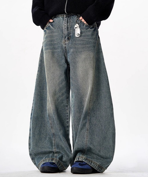 NEW GENTLEMAN（ニュージェントルマン）の「バイカルデニム ワイドバギー バルーン バレル パンツ（デニムパンツ・メンズ・ブルー・M/S/L）」の3枚目の写真