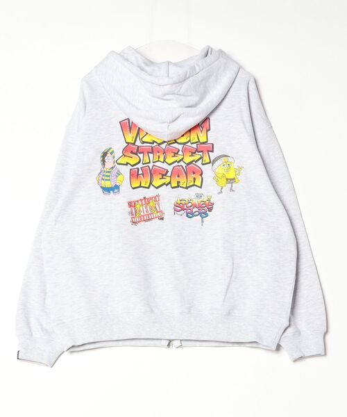 VISION STREET WEAR(ヴィジョンストリートウェア)の「【VISION STREET WEAR/ヴィジョンストリートウェア】×【SpongeBob/スポンジボブ】ロゴ ジップ フーディー パーカー(パーカー・メンズ・ライトグレー/ブルー/ブラック・LL/L/M)」の10枚目の写真